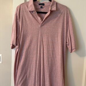 Peter Millar Pink and White Polo Shirt